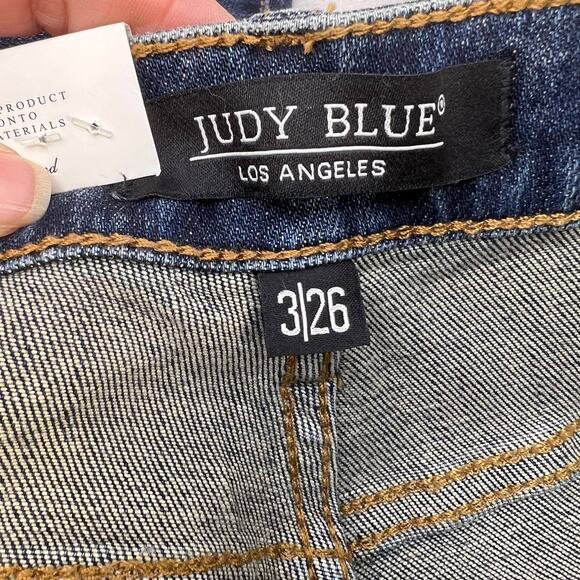 NWT Judy Blue Women's Straight Leg Jeans Size 3/26 Mid Rise Distressed JB88517 - Picture 8 of 16